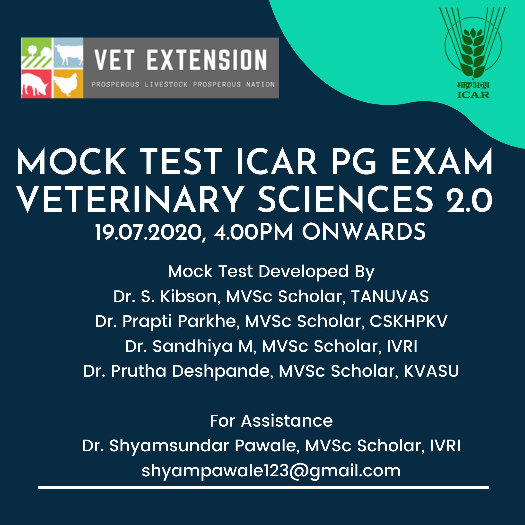 Mock Test on ICAR PG Exam Veterinary Sciences 2.0 Vet Extension